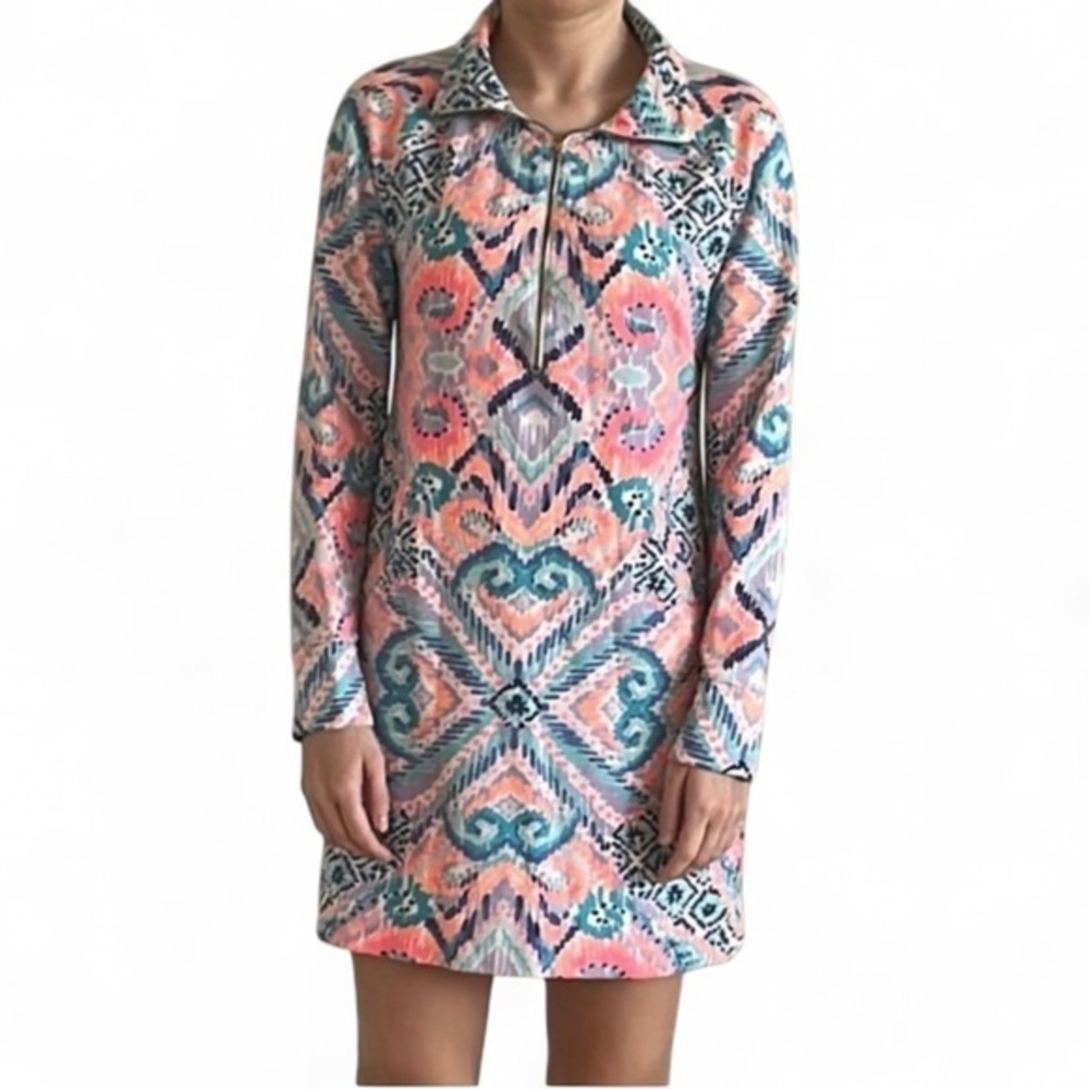 Lilly Pulitzer UPF 50+ Skipper Popover Dress. Multi Solar Opposite, size XS